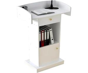 AMYSTY Pupitre Lutrin Réception avec Support De Rangement, Pupitres Pratiques, Chaire pour Églises Bureau école(F)