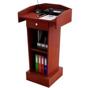 AMYSTY Pupitre Lutrin Réception Support De Podium avec Pupitres Rangement À 2 Niveaux Tiroir, Chaire D'église, Professeur Discours Scolaire Bureau école