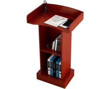 AMYSTY Pupitre Lutrin Réception Support De Podium avec Rangement, Lutrins, Chaire D'église, Activité, Enseignant D'école Bureau école(Rot)