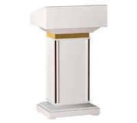 AMYSTY Pupitre Lutrin Réception Support De Podium en Bois Massif avec Tiroirs, Pupitres Robustes, Chaire D'église, Salle nseignant, Réunion Bureau Bureau école(White)