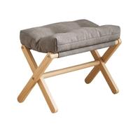 AMYSTY Repose Pied Pouf Salon Repose-Pieds Pliable en Bois avec Coussin Moelleux Et Structure Forme De X pour Chambre Entrée(Gray)