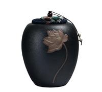 AMYSTY Urne Funeraire Compacte Urnes Commémoratives pour Animaux De Compagnie pour Cendres Chien, pour Chiens en Céramique pour, Urne Commémorative pour Partage pour Conserver(Black)