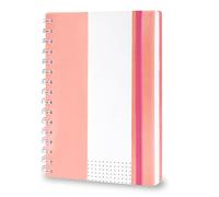 Amythe Cahier A5 Spirale, Carnet à Points 150 Feuilles/300 Pages 100g/m², Cahier A5 Couverture Rigide pour Prise de Notes, Bureau ou Étude Bloc-notes 148x210mm, Rose