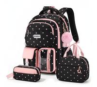 Amythe Cartable École Filles Classes de 1 à 6 3 pièces Collège Set, Rose | 3 pièces Grand Imperméable Léger Rose Daypack Multi-Poches Spacieux Robuste pour École Voyage Randonnée Loisir Toutes Saisons