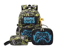 Amythe Cartable École Garçons 8 à 12 ans Lumineux 3 pièces Set Léger, Jaune | Imperméable 3 pièces Réfléchissant Jaune Daypack Multi-Poches Spacieux Robuste pour École Voyage Randonnée Loisir