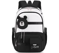 Amythe Sac à Dos pour Fille Primaire, Joli Cartable Léger pour Filles de 2e à 5e année avec Pochette à Monnaie Amovible, Sac D'école Décontracté pour Enfants de 7 à 12 ans, Noir