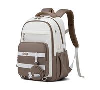Amythe Sac à Dos pour Filles Primaire avec Sangle de Poitrine, Marron | Cartable Fille Collège Imperméable pour Ordinateur 15,6", Sac D'école Ado Enfant pour Scolaire Voyage Loisirs Noël Rentrée