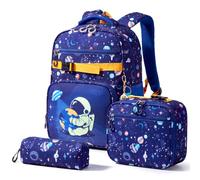 Amythe Set 3 pièces Cartable Garçon dès 1ère année Réfléchissant | Sac à dos Enfant Ergonomique Léger 18L Primaire Imperméable Astronaute