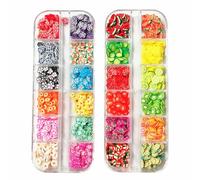 AMYXIYUAN Lot de 2 boîtes de tranches de fruits en argile douce 3D - 480 pièces - Disc - Billes de loisirs créatifs - Fruits - Multicolore