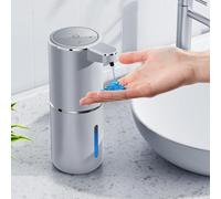 Amyzavls Distributeur de savon automatique - 380 ml - Montage mural électrique - Sans contact - Rechargeable par USB - Avec détecteur de mouvement infrarouge - Pour salle de bain, cuisine, bureau -