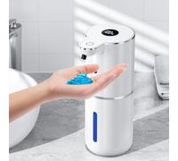 Amyzavls Distributeur de savon automatique avec affichage numérique, sans contact, 380 ml, fixation murale, avec capteur, rechargeable par USB, pour salle de bain, cuisine