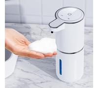 Amyzavls Distributeur de savon automatique - Fixation murale - Sans contact - 380 ml - Avec capteur - Rechargeable par USB - Pour salle de bain, cuisine, bureau