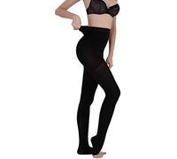 AMZAM® Collants de compression médicale pour homme et femme - 15-20 mmHg - Collants de compression gradués opaques sans orteils - Collants de soutien élevé pour œdème, varices, TVP, noir, taille XL