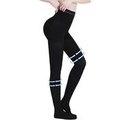 AMZAM® Collants de compression pour homme et femme, bout fermé, opaques, soutien ferme 20-30 mmHg, bas de compression graduée, aide à soulager les gonflements, œdèmes et varices, allaitement, noir