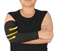 AMZAM® Manchon de compression médicale pour homme et femme, 20-30 mmHg, orthèse de compression graduée avec bande en silicone pour soulager la douleur, lymphœdème, œdème, gonflement, arthrite, noir