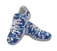 Amzbeauty Baskets de course pour femme, Camouflage requin, 36 EU | Tennis Marche Baskets décontractées en maille respirante pour femme