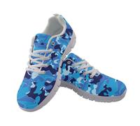 Amzbeauty Baskets légères et décontractées à lacets pour femme, Camouflage requin bleu, 36.5 EU