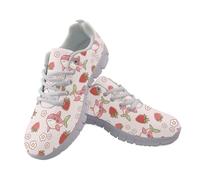Amzbeauty Chaussures à lacets respirantes pour femme - Légères - En maille confortable - Pour la gym, l'entraînement, Dauphin rose, 36.5 EU