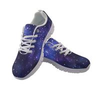 Amzbeauty Chaussures de course à pied, marche, tennis, loisirs, gym, athlétisme, fitness, sport, baskets légères pour femme, Étoile galaxie Deep Space, 42 EU