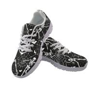 Amzbeauty Chaussures de course pour femme - Chaussures de marche légères et respirantes - Chaussures de sport décontractées - Chaussures de jogging, Toile d'araignée squelette d'Halloween, 36.5 EU