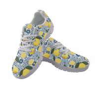 Amzbeauty Chaussures de course pour femme - Chaussures de sport athlétiques respirantes et légères - Chaussures de marche tendance pour femme, Citron floral., 36.5 EU