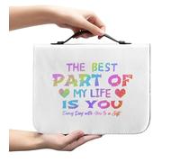 Amzbeauty Étui de bible avec poignée « The Best Part of My Life is You » - En cuir - Sac d'église - Cadeau idéal pour les autres