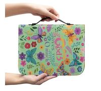 Amzbeauty Housse de bible en cuir pour homme et femme avec poignée de transport - Cadeau chrétien - Dieu vous aime tellement