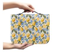 Amzbeauty Housse de bible pour homme avec plusieurs poches, sac d'église avec poignée sur le dessus, imprimé citron