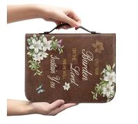 Amzbeauty Housse de bible pour homme et femme en cuir synthétique - Sac fourre-tout pour livre - Accessoires - Cadeaux chrétiens - God is Within Her She Will Not Fall