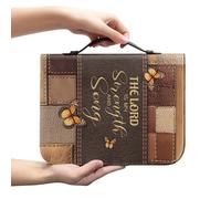 Amzbeauty Housse de bible pour homme et femme en cuir synthétique - Sac fourre-tout pour livres - Accessoires - Cadeaux chrétiens - Motif empreintes de pattes de chien