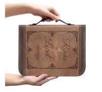 Amzbeauty Housse de protection en cuir pour homme et femme - Cadeau chrétien - Inscription « Rejoice in The Lord Always »
