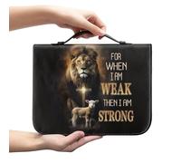 Amzbeauty Housse de protection en cuir pour homme et femme - Cadeau chrétien - Inscription « The Lord is My Strength and Song »