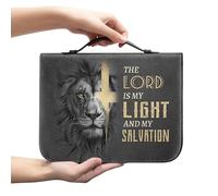 Amzbeauty Housse de protection en cuir pour homme et femme - Cadeau chrétien - Inscription « The Lord is My Light and My Salvation »