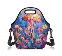 Amzbeauty Sac à déjeuner pour homme - Sac isotherme à bandoulière réglable - Sac à déjeuner isotherme pour femme, école, plage, camping, voyage, méduse
