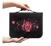 Amzbeauty Sac bible pour homme et femme - Sac d'église durable avec plusieurs poches - Fermeture éclair - S'adapte aux bibles standard - Imprimé rose - Parfait pour le service du dimanche - Études