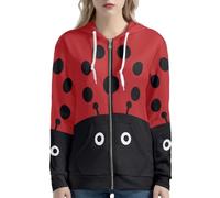 Amzbeauty Sweat à capuche zippé pour femme avec cordon de serrage et poche zippée XS à 5XL, Insecte noir, S