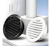 AMZBNEIDI Cache pour Grille d'aération, Couvercle de Ventilation Mural Rond 304 SS 50-300mm Maille Multicolore Cuisine Chambre Salle de Bains Bureau(Black,100mm)