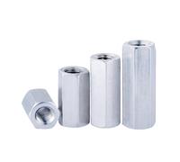 AMZBNEIDI Écrous d'accouplement hexagonaux, Paquet de 2 à 5 écrous de couplage hexagonaux en Acier zingué M3-M12(M4x10 5pcs)