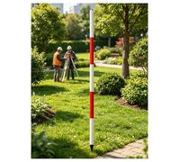 AMZBNEIDI Mât de géodésie Robuste en Aluminium, Aluminum Survey Pole, Thickened, 20cm High-Vis Markings, Screw-in, Oxford Bag, Multi-Size(2 Meters (6.56 ft))