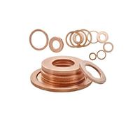 AMZBNEIDI Rondelle plate en laiton, solide pur cuivre, bouchons d'huile Rondelle O-Ring joint moto coupe plate entretoises d'étanchéité M5 M6 M8 M10 M12 M14 M18 M20 M22 M24(M14x18x1.5(20pcs)