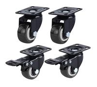 AMZBNEIDI Roulette Capable de freiner la Rotation, 4 × 2 Pouces 50 mm avec Plaque Fixe de Frein Chariot pivotant Silencieux universel-200 kg(2 Swivel 2 Brakes)