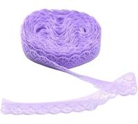 AMZBNEIDI Ruban de Tissu, Bordure de Dentelle, Ruban de Bordure en Dentelle de 30 mètres, Tissu en Dentelle de Coton Blanc(Purple)