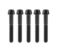 AMZBNEIDI Vis à tête bombée Vis à tête cylindrique Boulons, Jeu de vis 6 pièces M6x10 15 16 18 20 25 30 35 40 45 50 55 60 65mm boulons en Titane Accessoires de vélo hexagonaux Coniques(Black,40MM-M6)