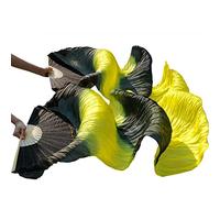 AMZBNEIDI Voile en Soie pour Danse Orientale, Éventail de Danse du Ventre en Soie, Danse Nationale, 1 Paire de voiles de Danse en Soie Teints à la Main, éventails en Soie