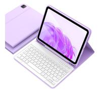 aMZCaSE Étui avec clavier pour iPad Air 11" (M3/M2,2025/2024), iPad Pro 11" Air 5e 4e génération avec clavier, étui folio amovible pour Pro 11 (4e/3e/2e/1ère), violet clair