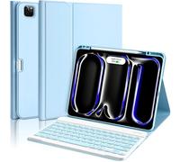 aMZCaSE Étui avec clavier pour iPad Pro 13" (M4, 2024), étui clavier pour iPad 13 Pro, étui portefeuille magnétique amovible fin pour iPad Pro 13", mise en veille/réveil intelligent, porte-crayon