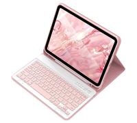 aMZCaSE Étui clavier magnétique amovible avec porte-stylo pour iPad Air 11" 2025 2024 (M3/M2), Air 5 et 4e génération 11" 2022/2020, Pro 11" 1/2/3/4 génération 11" (rose)