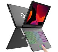 aMZCaSE Étui de clavier pour iPad 10.2 pour iPad 9 Gen 2020, étui rigide fin à rabat à 360 °, clavier Bluetooth sans fil avec rétroéclairage 7, mise en veille/réveil automatique, pour iPad 9/8/7/6e