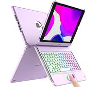 aMZCaSE Étui pour Clavier iPad 10.2 pour iPad 9e gén 2021,Coque Rigide Rabattable à 360°avec Clavier Bluetooth sans Fil avec 7 rétroéclairages,Mise en Veille/réveil Automatique pour 9/8/7e