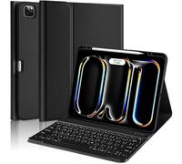 aMZCaSE Étui pour iPad Pro 13" avec clavier (M5/M4) 2025/2024, clavier pour iPad Pro 13 avec coque folio magnétique amovible, veille/réveil intelligent, porte-crayon, noir
